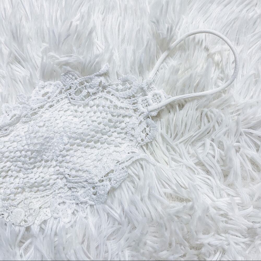 Toddler Girls White Crochet Lace Face Mask